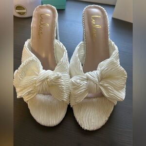 White Bow heel worn once